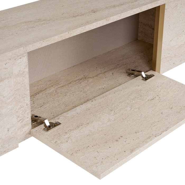 Nordure Onera Mueble para TV Travertino y Oro